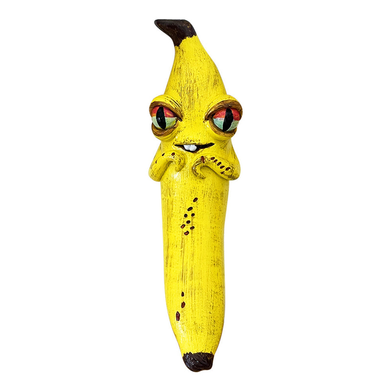 3 Pcs Style 2 Yellow Whimsical Magic Banana Monster Figurine - Quirky Resin Art Decor for Home & Party