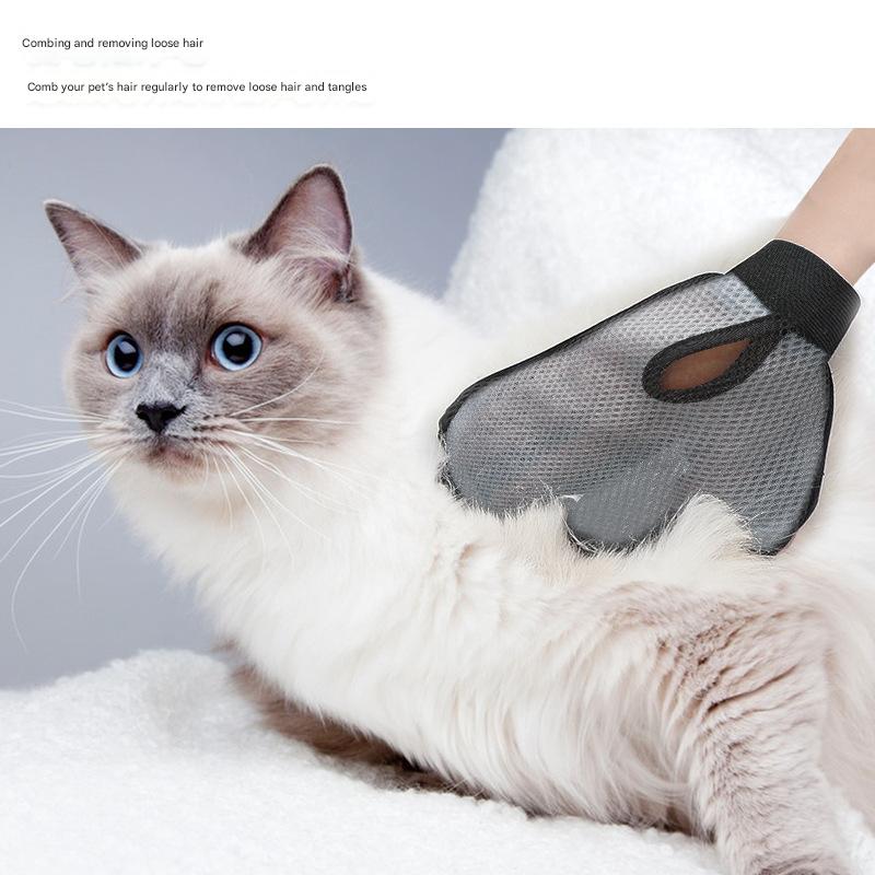 2 Pcs Pink And Black Pet Grooming Glove - Gentle Deshedding & Massage Mitt for Dogs & Cats, Efficient Fur Remover