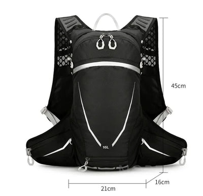 Dark Blue Lightweight 16L Outdoor Cycling & Hiking Backpack - Water-Repellent Nylon Daypack with Reflective Strips