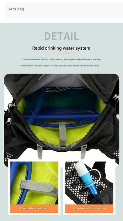 Dark Blue Lightweight 16L Outdoor Cycling & Hiking Backpack - Water-Repellent Nylon Daypack with Reflective Strips