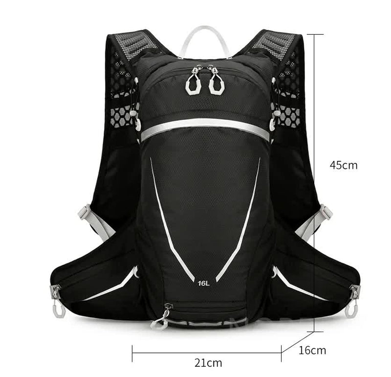 Red Lightweight 16L Outdoor Cycling & Hiking Backpack - Water-Repellent Nylon Daypack with Reflective Strips