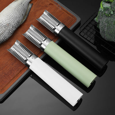 Green Cordless Electric Fish Scaler - Rechargeable 3000mAh Power, Stainless Steel Blade, Mess-Free Fish Cleaning Tool