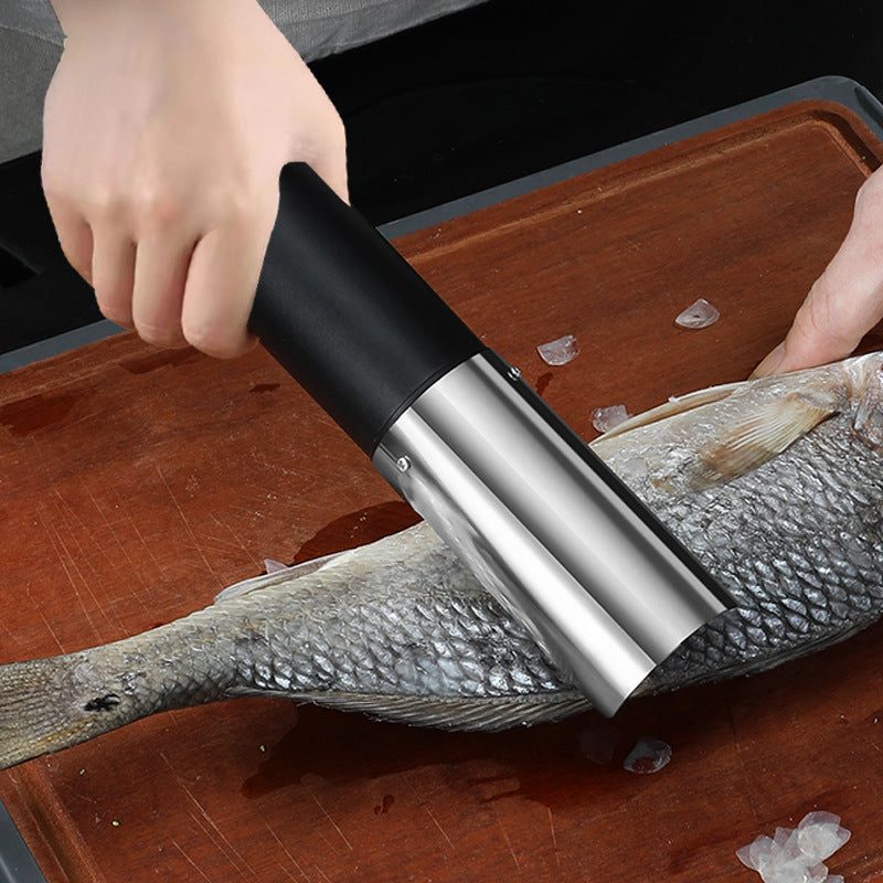 Green Cordless Electric Fish Scaler - Rechargeable 3000mAh Power, Stainless Steel Blade, Mess-Free Fish Cleaning Tool