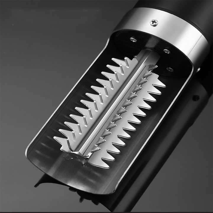 Green Cordless Electric Fish Scaler - Rechargeable 3000mAh Power, Stainless Steel Blade, Mess-Free Fish Cleaning Tool