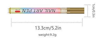 Gold 0.7mm Nail Art Doodle Pen 12 Sticks- Single Color Acrylic Marker for Nail Design, No-Bake