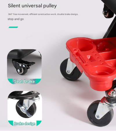 With Drawers Auto Repair Polishing Stool - Detachable Seat Car Wash Tool Creeper Stool