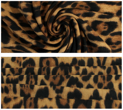 2-Piece Brown Leopard Elegant Faux Cashmere Shawl - Warm and Versatile 200 cm Long European-Style Scarf