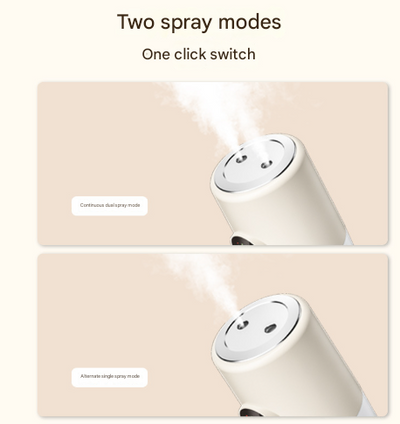 White ortable Desktop Dual-Spray Humidifier with Air Purification for Office and Bedroom