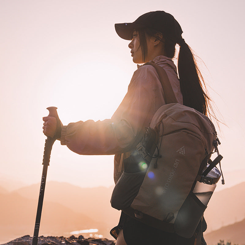 Brown 20L Lightweight Hiking Backpack for Camping, Travel, and Commuting
