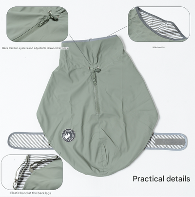 40# Yellow Waterproof Reflective Dog Raincoat for Small to Large Dogs