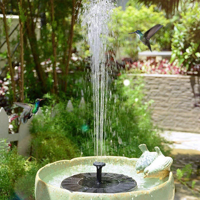 16cm Solar Floating Fountain with LED Light for Bird Bath and Pond