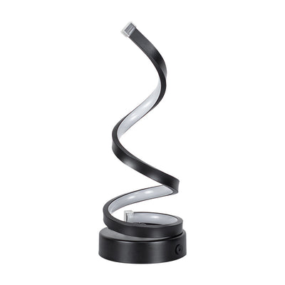 Modern Spiral LED Table Lamp - Dimmable, 3 Light Modes(black)