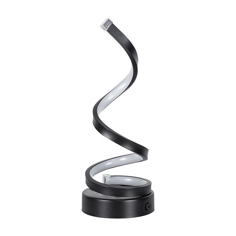 Modern Spiral LED Table Lamp - Dimmable, 3 Light Modes(black)