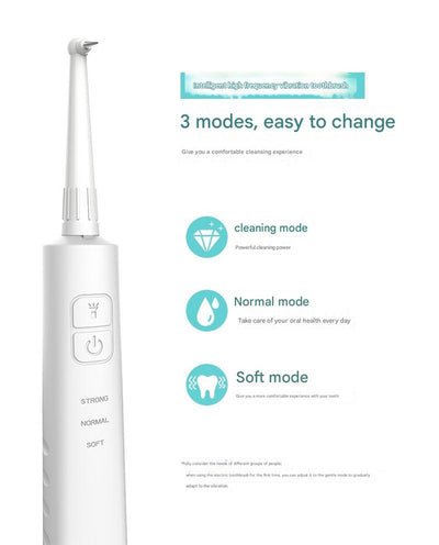 Ultrasonic Dental Scaler & Calculus Remover - 3 Modes, 2 Heads, LED Light(white)