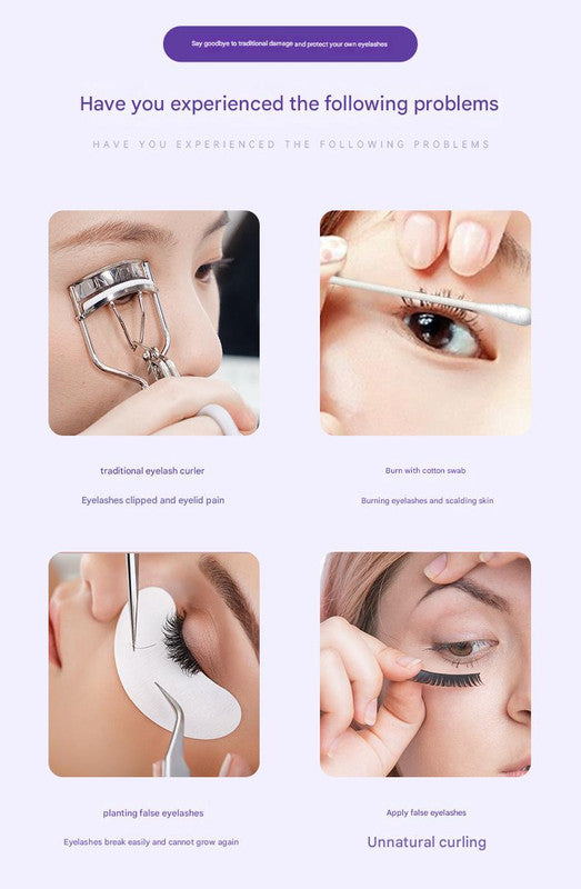 Heated Eyelash Curler with 2 Temperature Controls, Long-Lasting Curl(white)