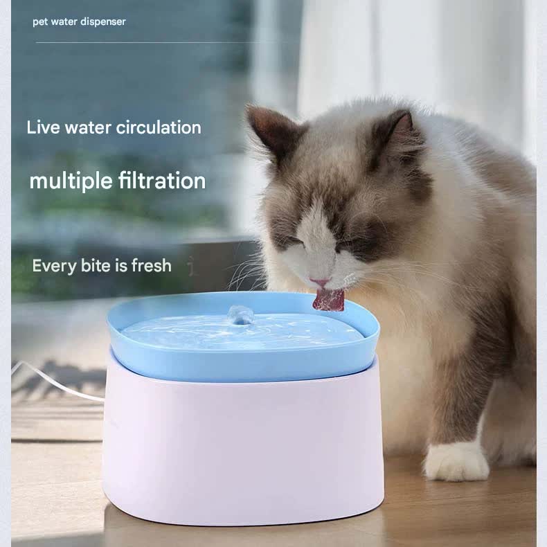 Automatic Pet Water Fountain - USB Powered, Multi-Stage Filtration, Ultra-Quiet, 2L Capacity(Green)