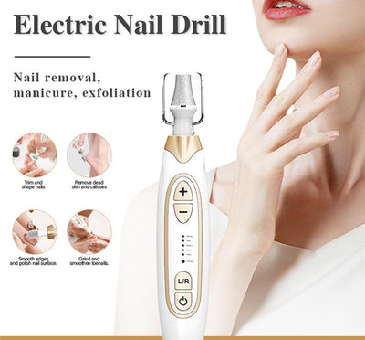 Professional Electric Manicure & Pedicure Kit - 5 Speeds, LED Light(Green)