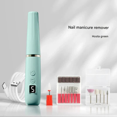 Portable Electric Nail Drill Machine Kit - 18000 RPM, 5-Speed, USB-C Rechargeable with LED Display(Green)