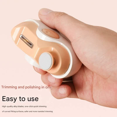 White Electric Nail Clipper & Filer - 2 Speed, Low Noise, Safe for Babies (1yr+) & Adults