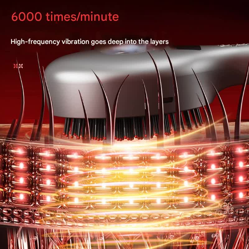 4-in-1 SPA Scalp Care Massage Comb - Red Light Therapy, Nano Steam & Vibration, USB-C Rechargeable(grey)