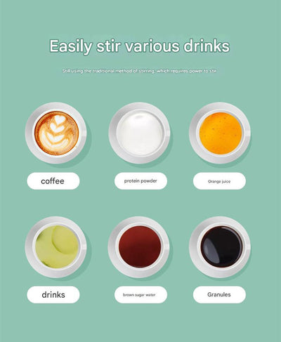 Mini Portable Electric Self-Stirring Mug - USB-C Rechargeable, 4-Hour Use, Stainless Steel (Beige)