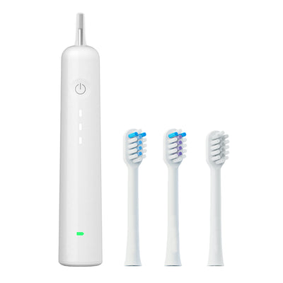 Electric Toothbrush with Ultra-Soft Gum Guard Brush Heads - IPX7 Waterproof, Ergonomic Design(white)