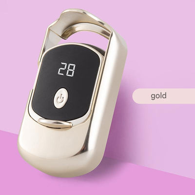 Rechargeable Electric Heated Eyelash Curler - 55C Constant Temperature, LED Display, Gentle Curling(Gold)
