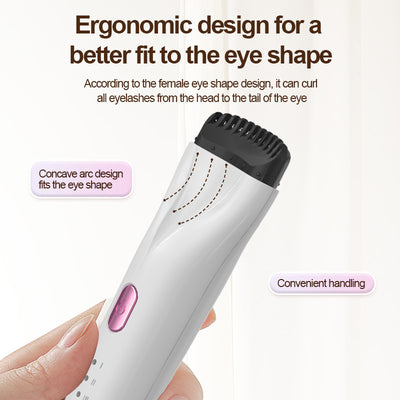 Rechargeable Heated Eyelash Curler - 3 Temperature Settings, 30s Rapid Heating & Anti-Scald Design(Pink)