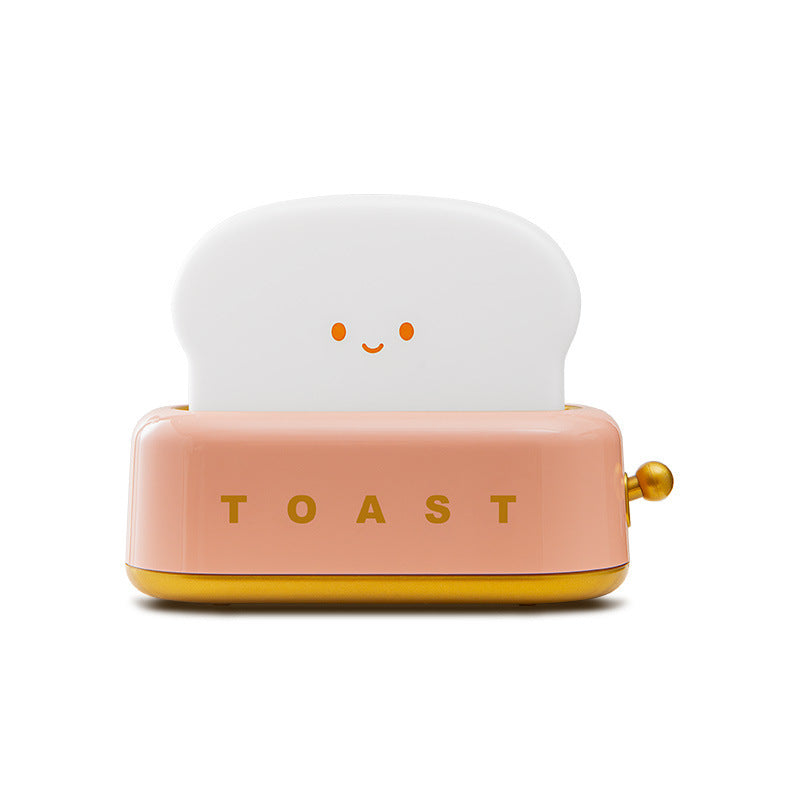 Adorable Toast-Shaped LED Night Light - Dimmable, Timer, USB-C Rechargeable, Long Battery Life(pink)