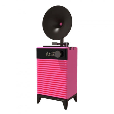 Art Deco Retro Bluetooth Speaker with Gramophone Horn & Ambient Light - Multi-Function Audio Player(pink)