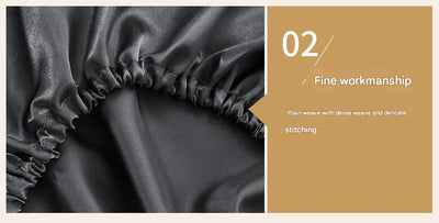 Navy blue Silky Satin Pillowcase Pair - Smooth for Hair & Skin, Elastic Fitted (46x70+16cm)