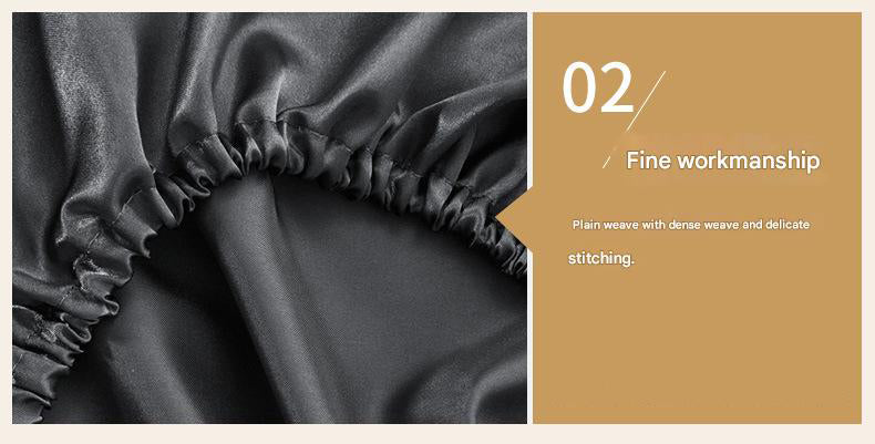 Navy blue Silky Satin Pillowcase Pair - Smooth for Hair & Skin, Elastic Fitted (46x70+16cm)