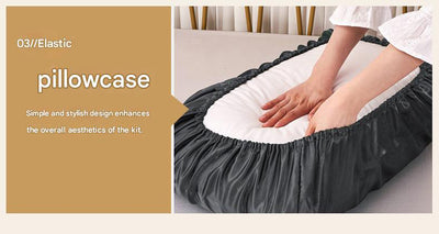 Navy blue Silky Satin Pillowcase Pair - Smooth for Hair & Skin, Elastic Fitted (46x70+16cm)