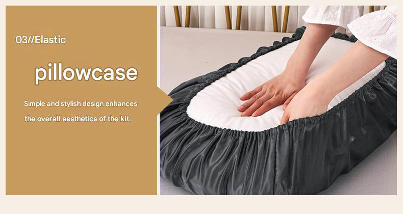 Navy blue Silky Satin Pillowcase Pair - Smooth for Hair & Skin, Elastic Fitted (46x70+16cm)