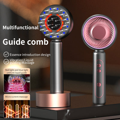 Grey Advanced Scalp Therapy Comb: Red/Blue Light, EMS & Serum Applicator