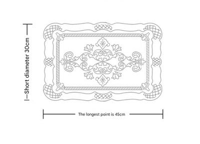 4 pcs Decorative Faux Leather Placemats - Unique Shape, Beautiful Packaging (Light gray)