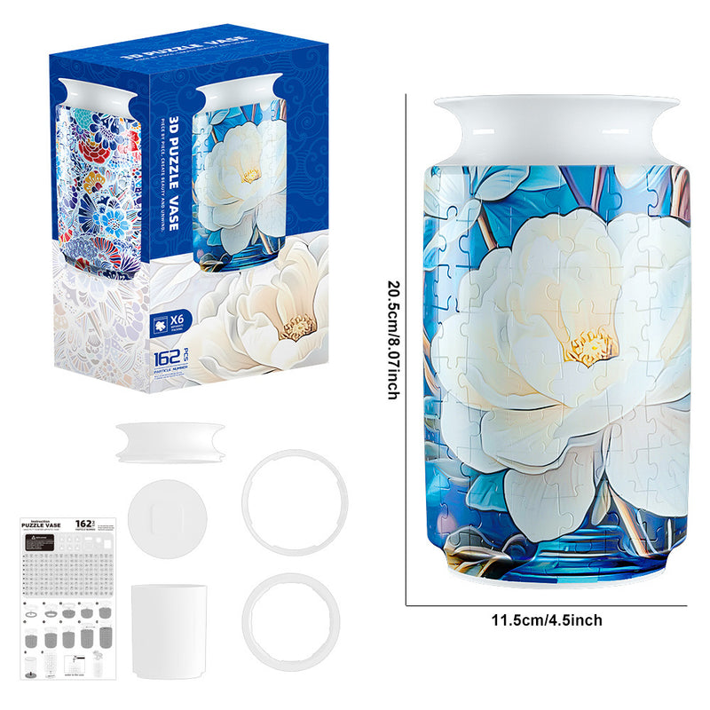 Colorful Style 2 DIY 3D Puzzle Vase - Creative Jigsaw Flower Holder with Waterproof Liner - Decorative Home Accent & Unique Gift