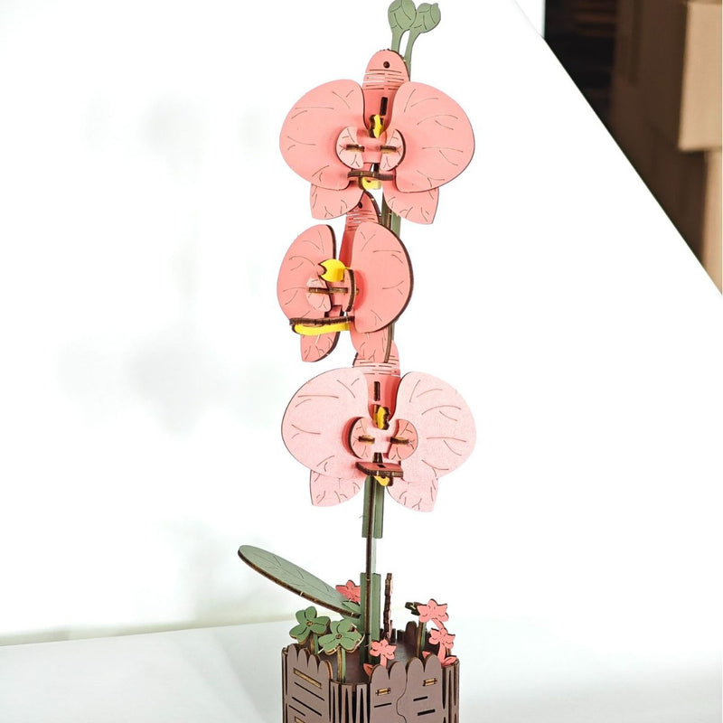 DIY 3D Wooden Butterfly Orchid Puzzle - 60-Piece Kids&