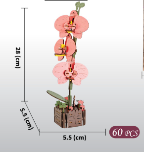 DIY 3D Wooden Butterfly Orchid Puzzle - 60-Piece Kids&