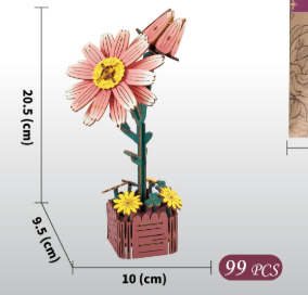 Daisy DIY 3D Wooden Flower Puzzle Toy - Educational Kids&