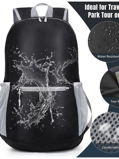 Pink Ultra-Light Foldable Outdoor Backpack - Portable Travel Hiking Bag