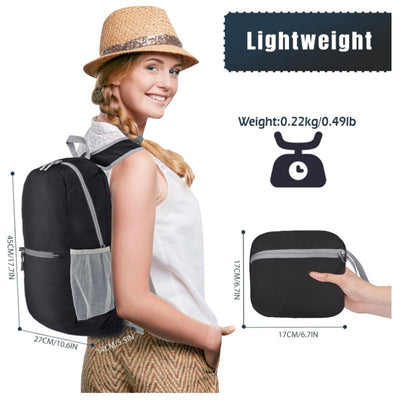 Pink Ultra-Light Foldable Outdoor Backpack - Portable Travel Hiking Bag