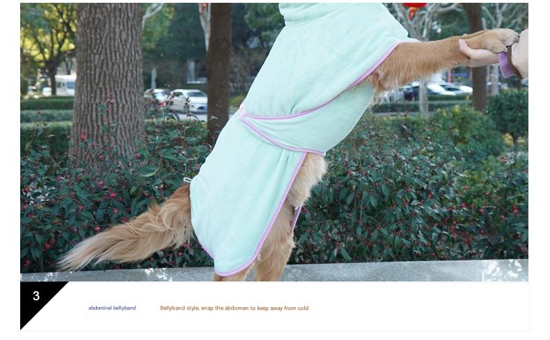 Blue Hooded Dog Bathrobe - Super Absorbent, Adjustable Fit, Cozy Pet Towel (Size : XS)