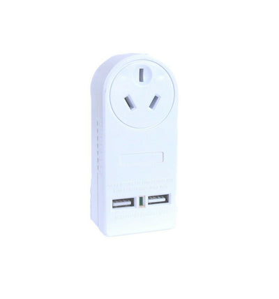 2 x 2400W High Powered Dual USB Charger Adaptor With Surge Protection