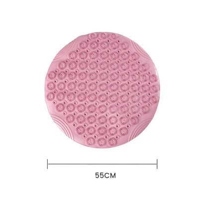 Bathroom Non-slip Bath Mat with Drain Hole Plastic Massage Foot Pad-Pink