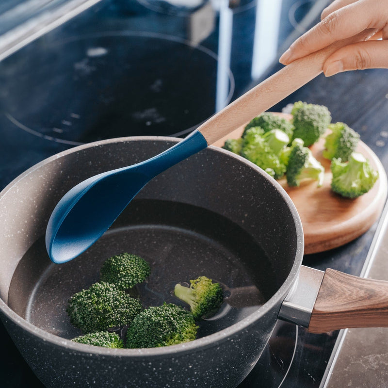 2pcs Beechwood & silicone spoon navy