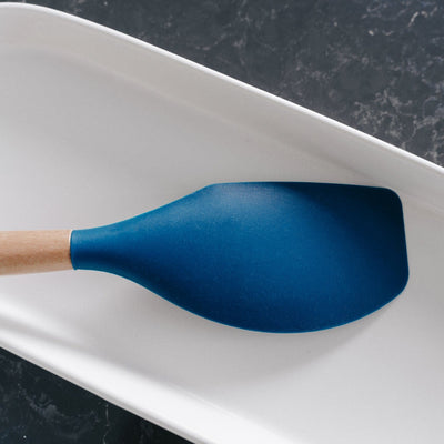 2pcs Beechwood & silicone spatula navy