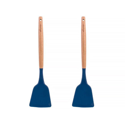 2pcs Beechwood & silicone turner navy