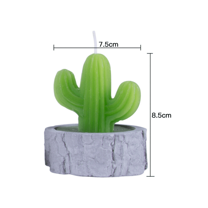 4Pcs/set Simulation Plant Cactus Candle Tea Light Home Decor Table Tealight Mini