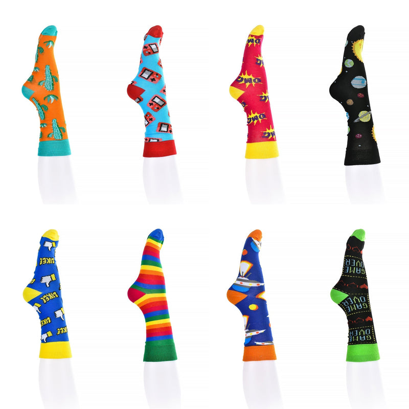 8 Pairs Fashion Novelty Funny Socks one Size 5-13 Men and Women Socks 